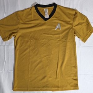 Star Trek Yellow V-Neck Shirt Captain Kirk Kellogg's Promotional 2009 Size M